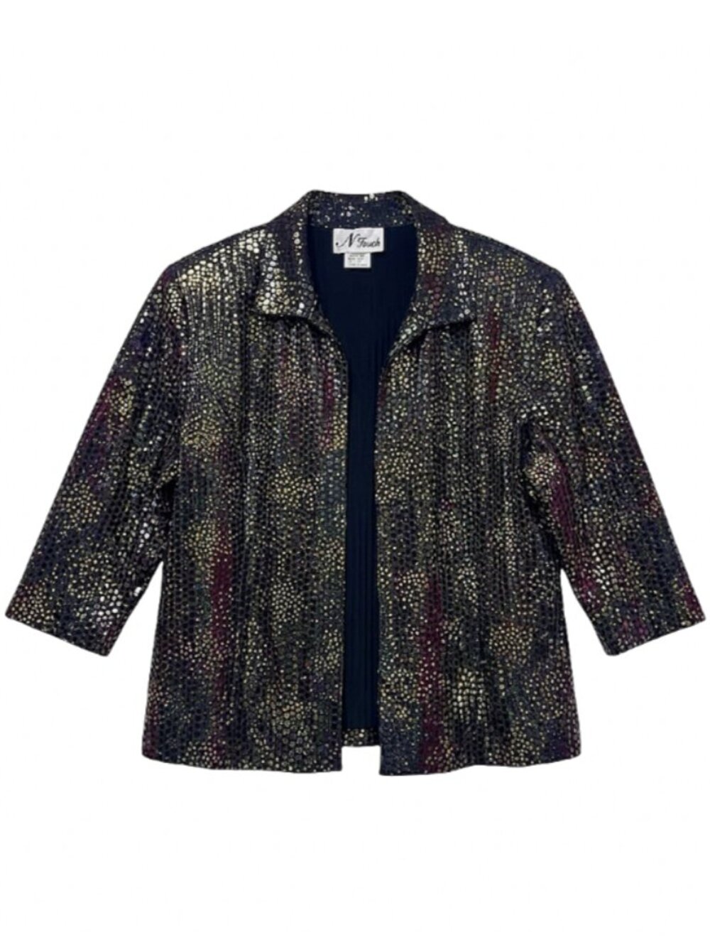 #MetallicJacket #SparkleTopper #GlitzAndGlam #ShimmerKnit #DiscoAesthetic